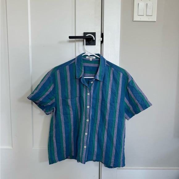 Linen-Cotton Beachside Shirt in Daly Stripe - Picture 2 of 8
